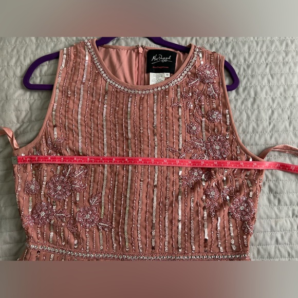 Mac Duggal 70260 STRIPED FLORAL EMBELLISHED SLEEVELESS MIDI DRESS - Picture 12 of 15